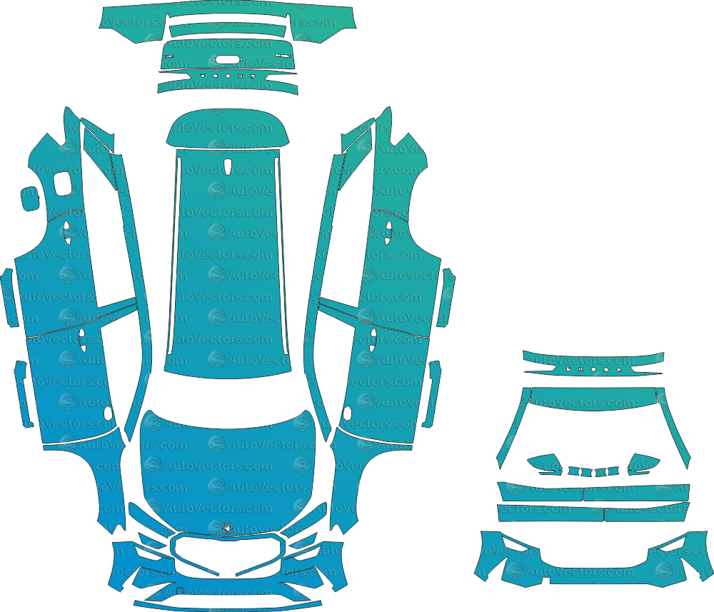 Skoda Kodiaq (From 2024) SUV pre-cut PPF vector template download