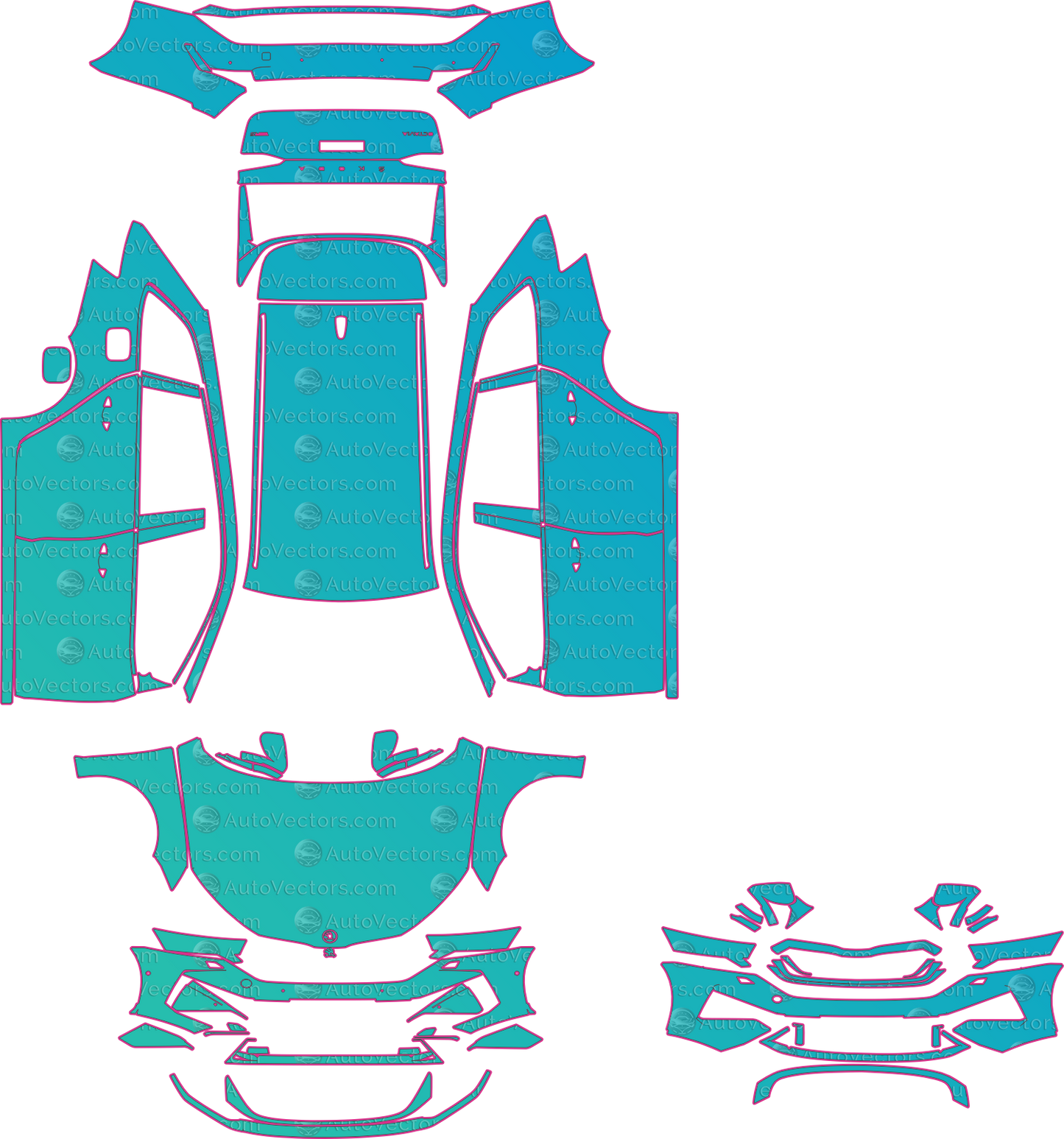 Skoda Octavia Mk4 VRS (From 2025) Estate – pre-cut PPF pattern templates, instant digital download vector cut files (CDR, AI, PDF, SVG)