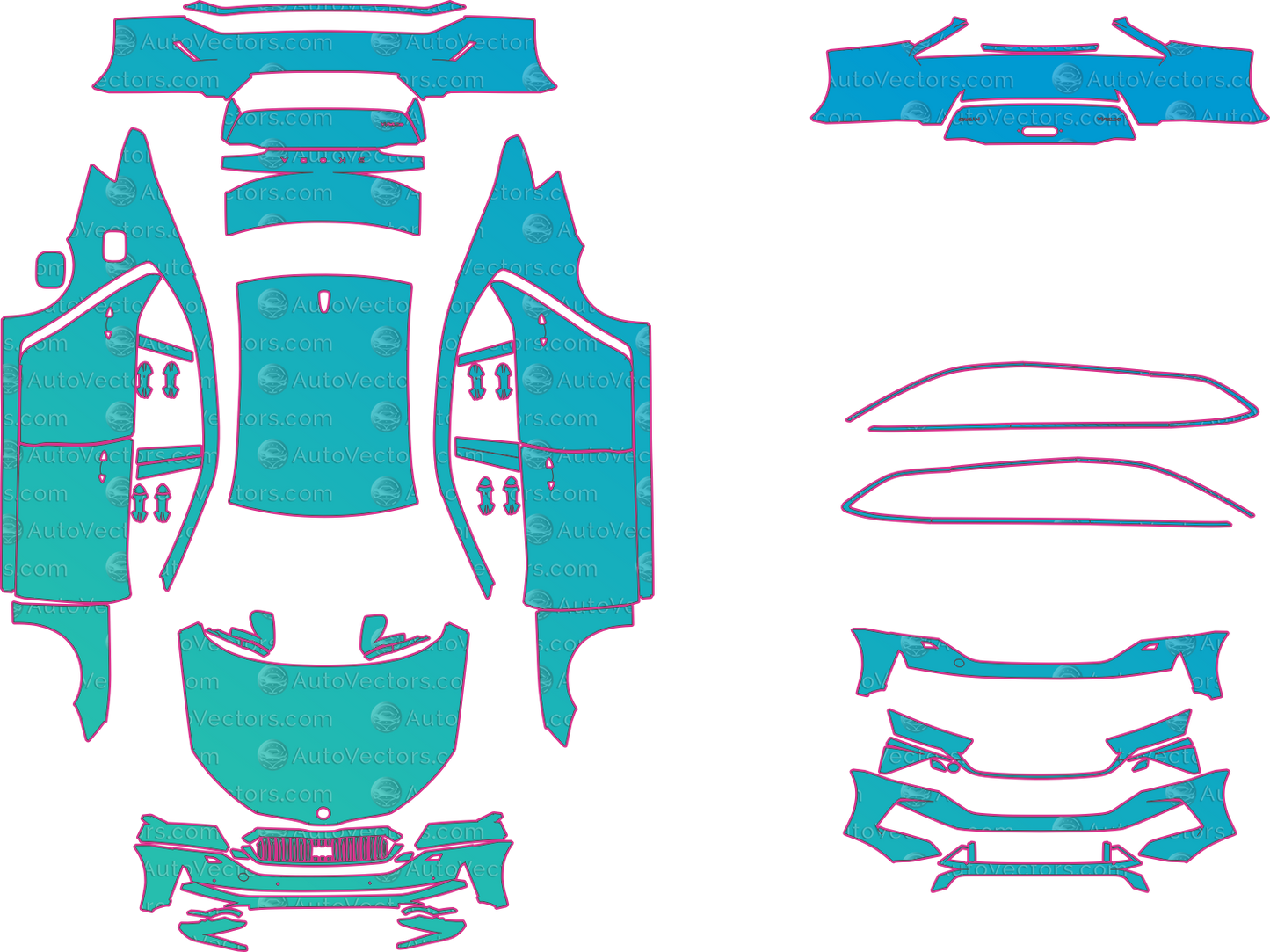 Skoda Octavia NX Base (From 2024) Hatchback – pre-cut PPF pattern templates, instant digital download vector cut files (CDR, AI, PDF, SVG)