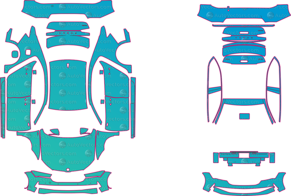 Skoda Superb SE L (From 2024) Hatchback – pre-cut PPF pattern templates, instant digital download vector cut files (CDR, AI, PDF, SVG)