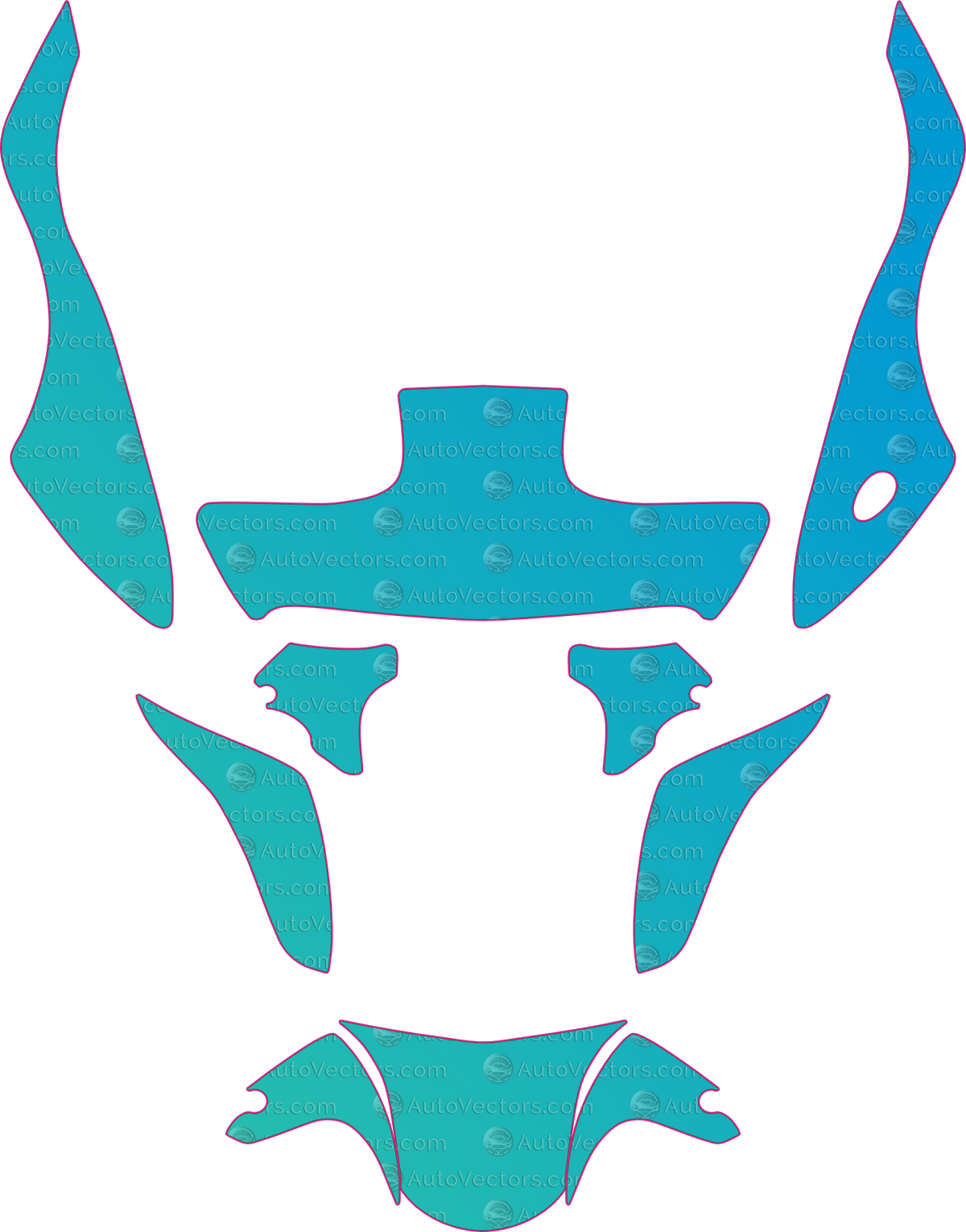 Suzuki SFV650 Gladius (From 2015) Moto motorcycle PPF pattern layout