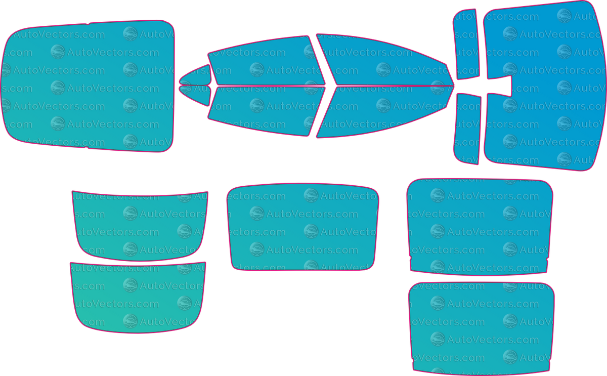 Tesla Model 3 Base v1 (2021-2023) Sedan – window tint pre-cut templates, instant digital download vector cut files (CDR, AI, PDF, SVG)
