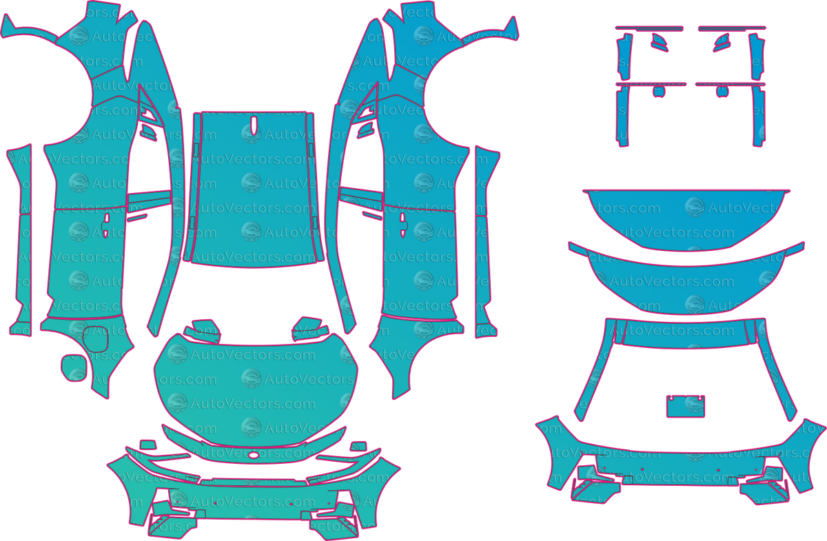 Toyota C-HR Base (From 2026) SUV pre-cut PPF pattern layout