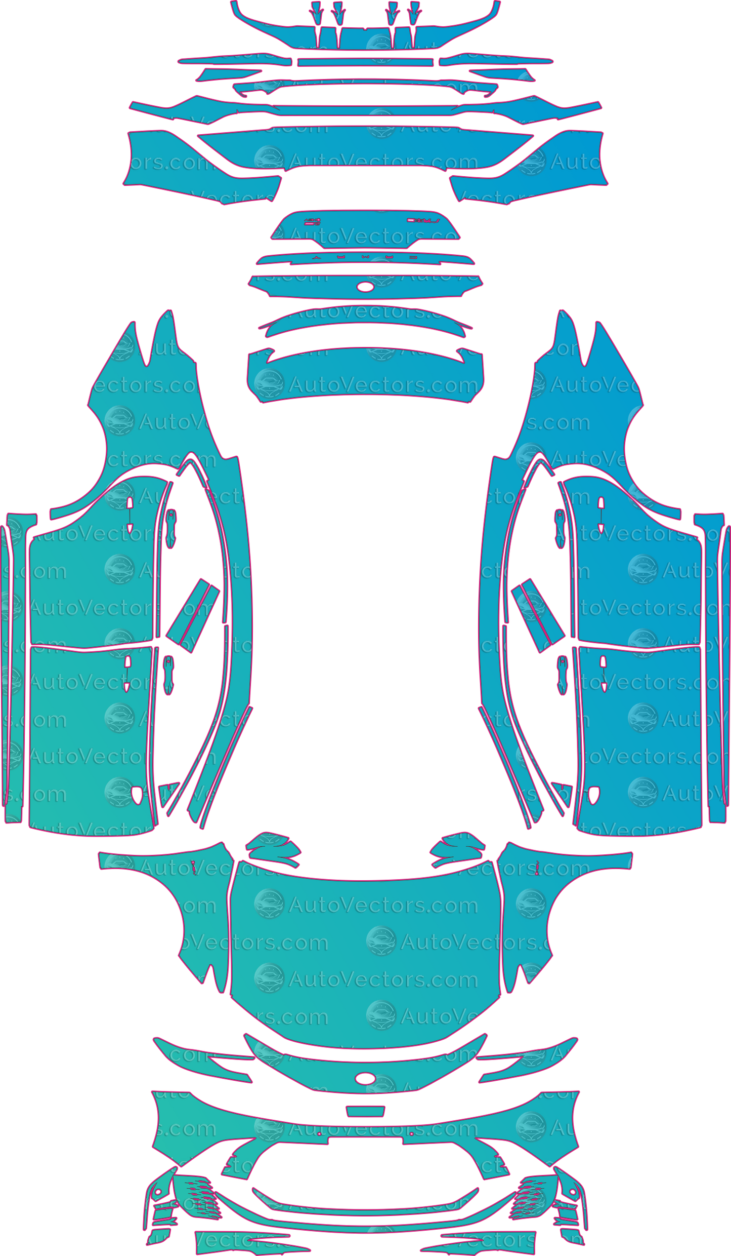 Toyota Camry XV80 Sport (From 2025) Sedan – pre-cut PPF pattern templates, instant digital download vector cut files (CDR, AI, PDF, SVG)