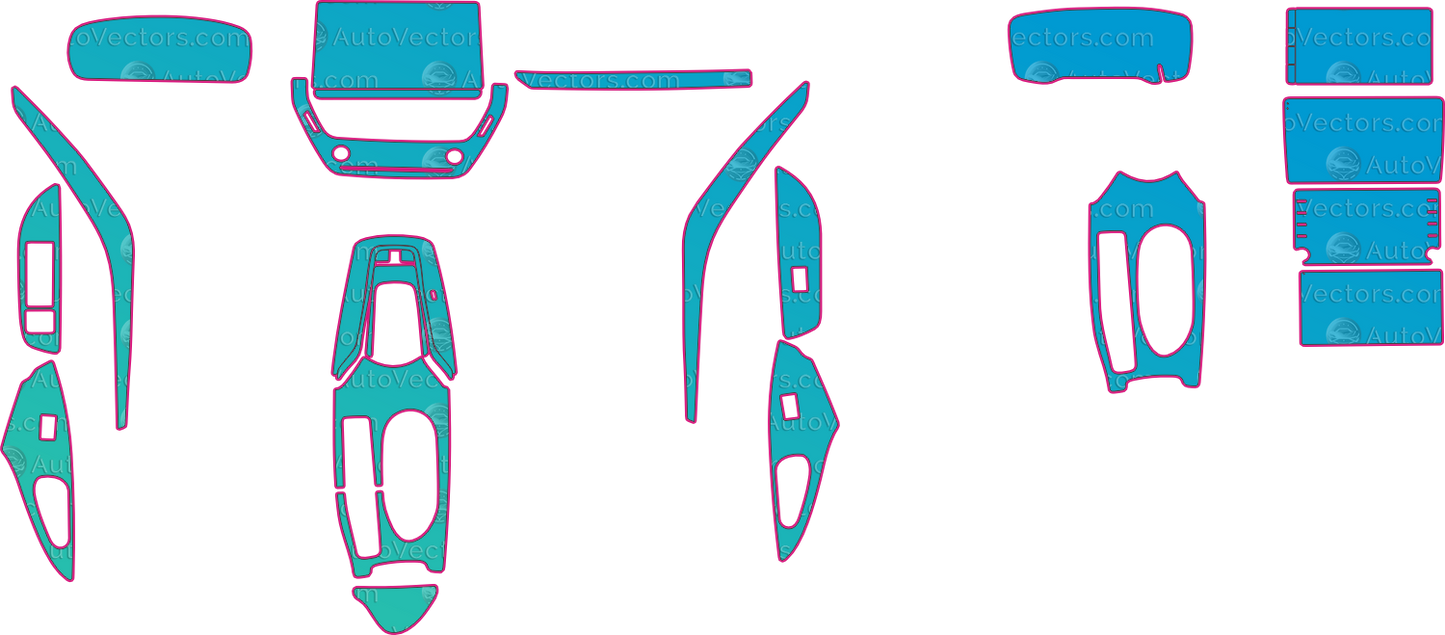 Toyota Corolla Altis E210 Hybrid (From 2020) Sedan Interior – interior pre-cut PPF pattern templates, instant digital download vector cut files (CDR, AI, PDF, SVG)
