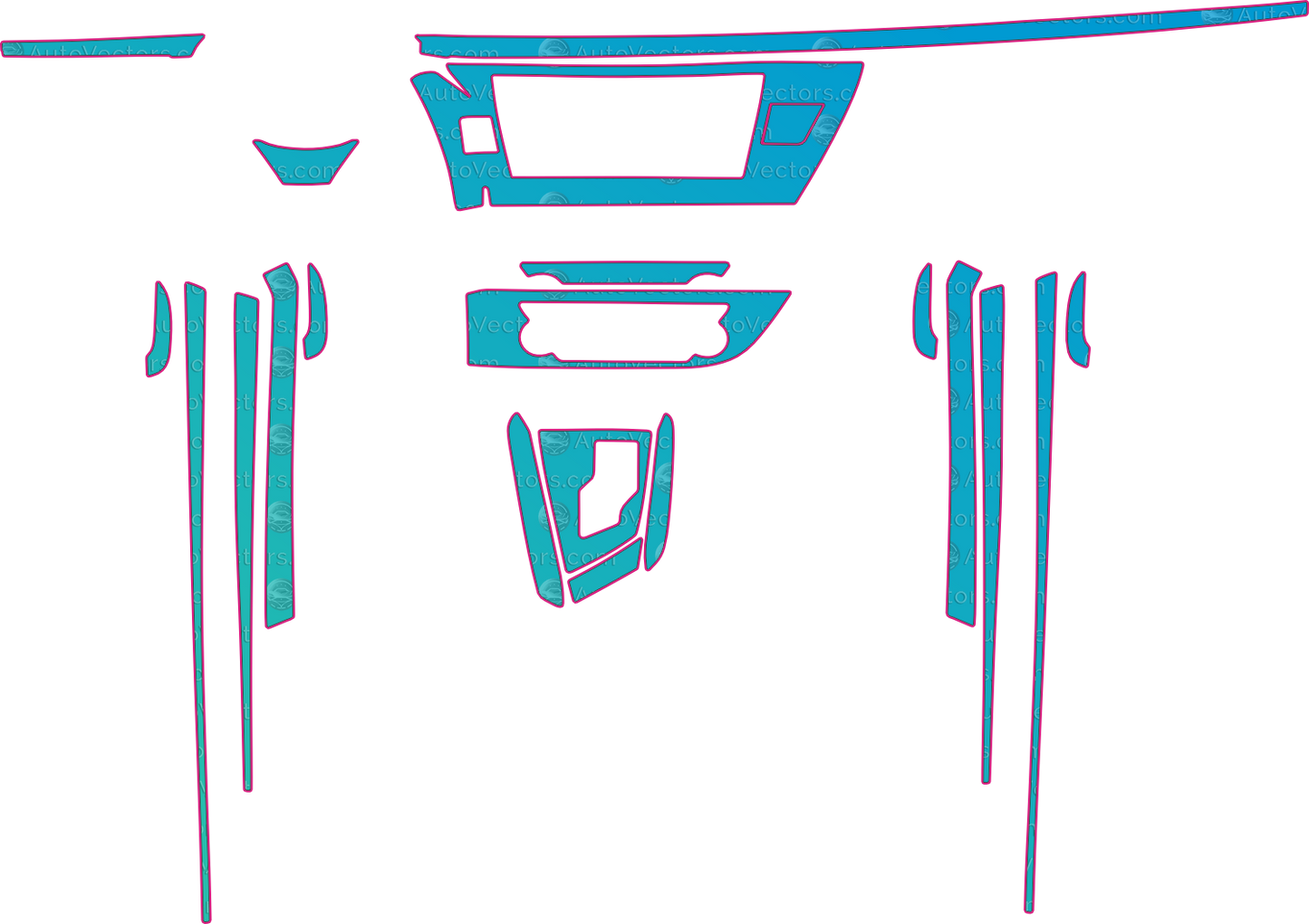 Toyota Corolla Base (2014-2017) Interior – interior pre-cut PPF pattern templates, instant digital download vector cut files (CDR, AI, PDF, SVG)