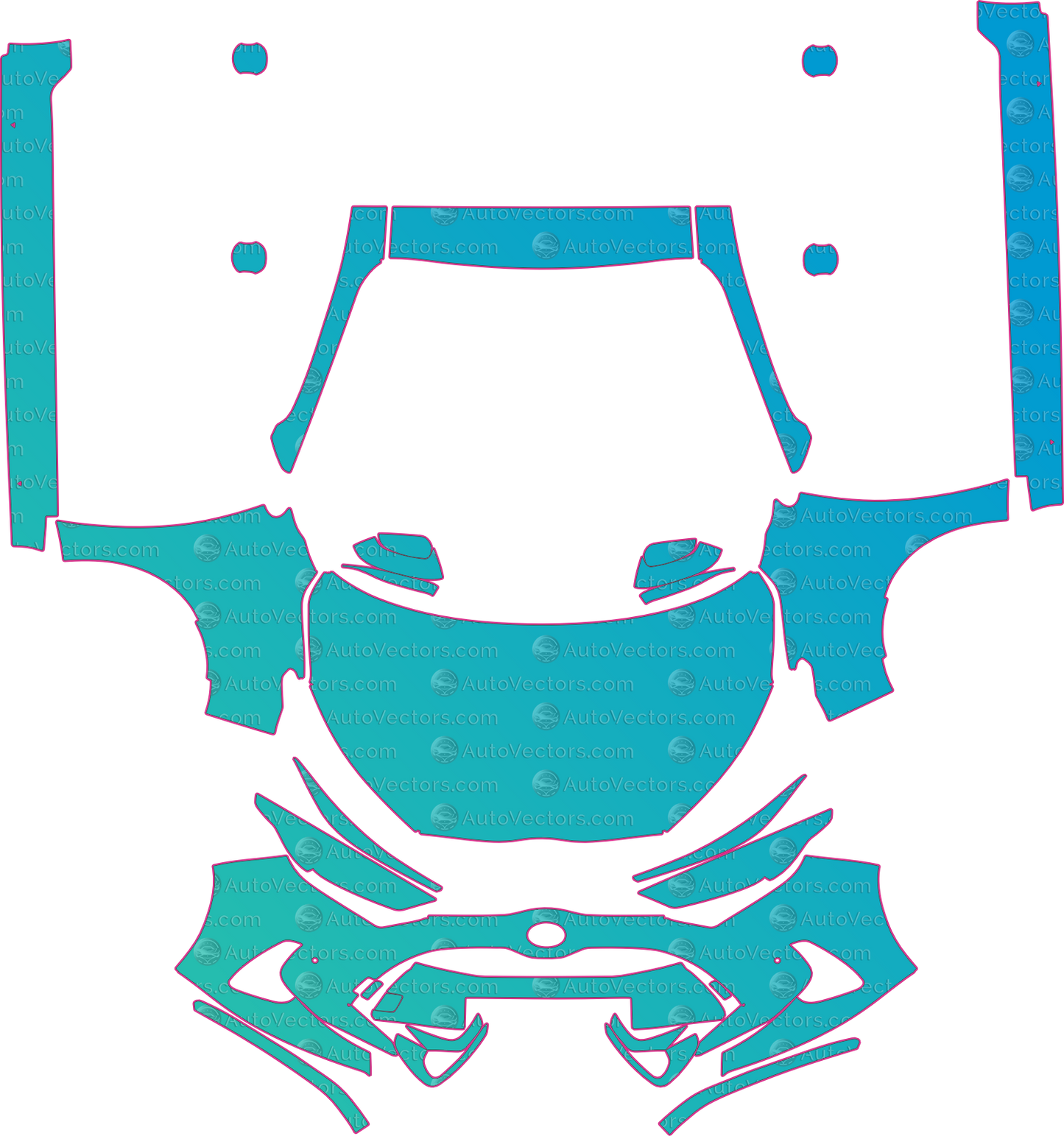 Toyota Corolla Hatchback E210 Base (From 2024) Hatchback – pre-cut PPF pattern templates, instant digital download vector cut files (CDR, AI, PDF, SVG)