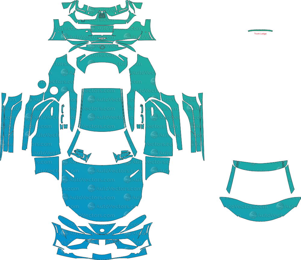 Toyota GR Supra (From 2020) Coupe pre-cut PPF vector template download