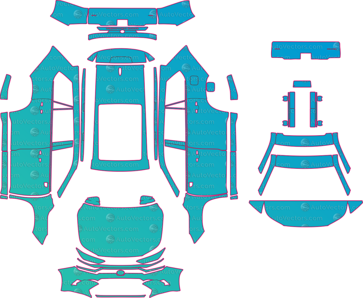 Toyota Grand Highlander Hybrid Nightshade (From 2026) SUV pre-cut PPF pattern layout