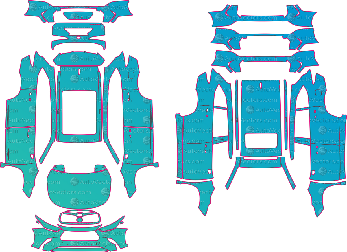Toyota Highlander Hybrid Platinum (From 2026) SUV pre-cut PPF pattern layout