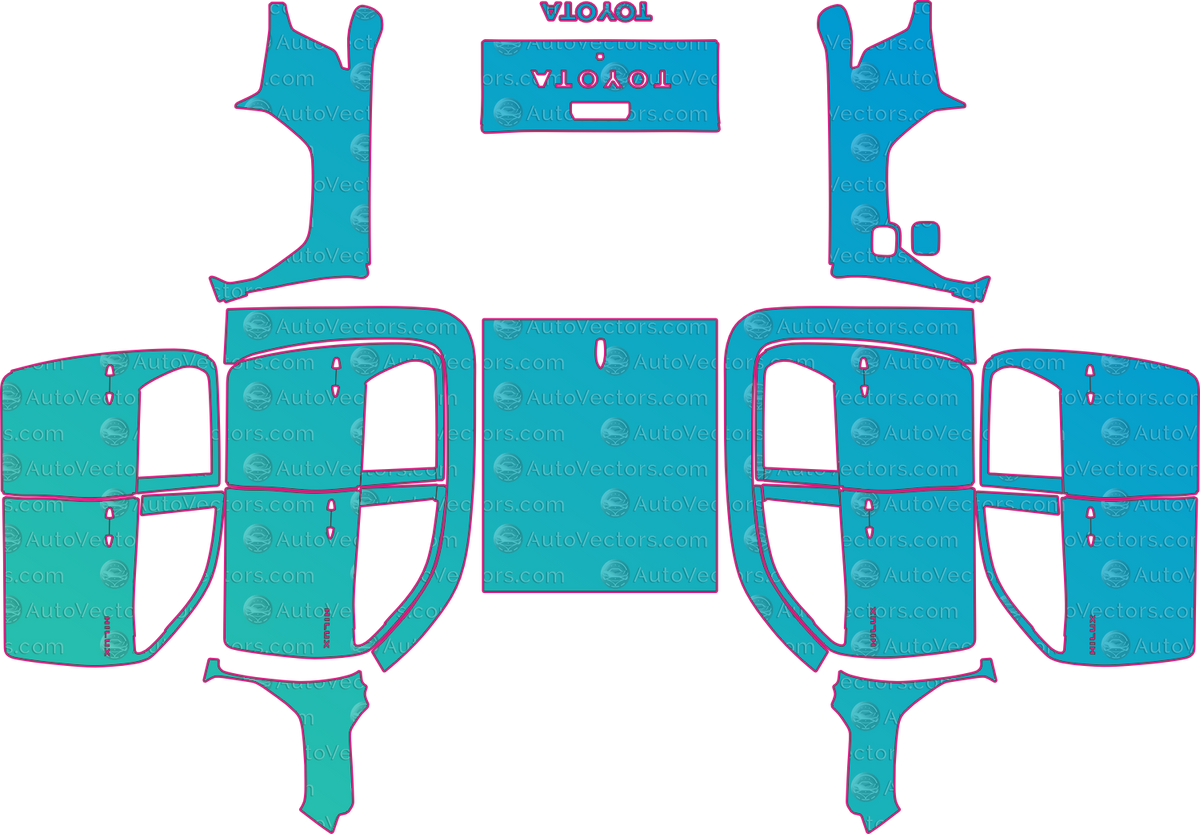 Toyota Hilux SR Dual Cab (From 2026) Pickup pre-cut PPF pattern layout