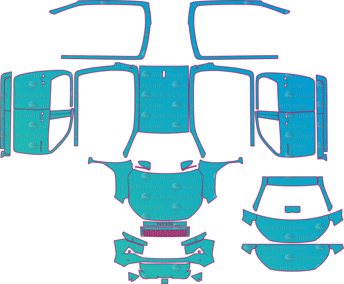 Toyota Hilux SR5 Chassis Double Cab (From 2026) Pickup pre-cut PPF pattern layout
