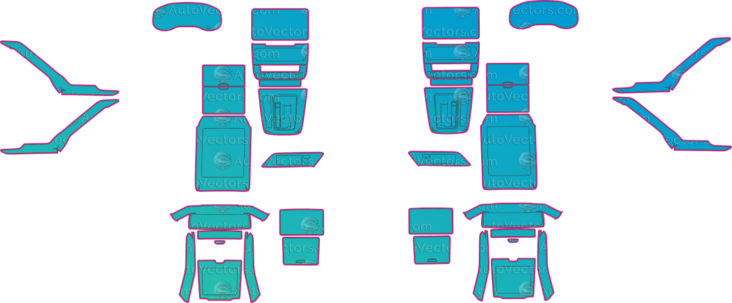 Toyota iNNOVA (From 2025) Interior – interior pre-cut PPF pattern templates, instant digital download vector cut files (CDR, AI, PDF, SVG)