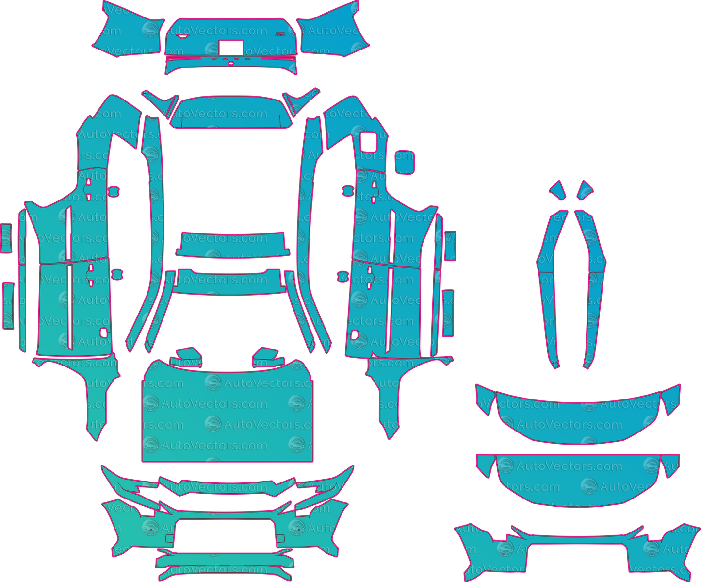 Toyota RAV4 Woodland (From 2026) SUV – pre-cut PPF pattern templates, instant digital download vector cut files (CDR, AI, PDF, SVG)