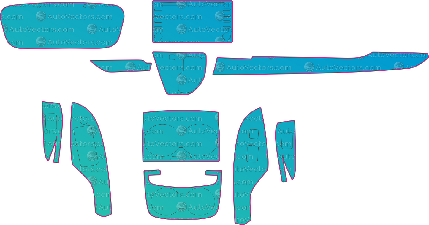 Toyota SERENA (From 2018) Interior – interior pre-cut PPF pattern templates, instant digital download vector cut files (CDR, AI, PDF, SVG)