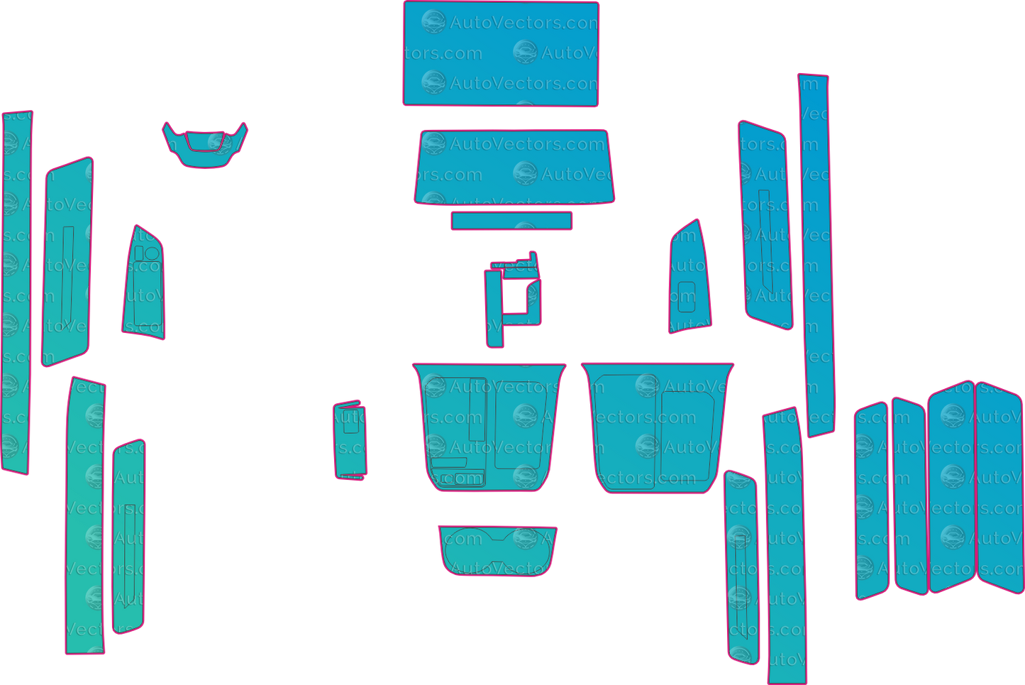 Toyota SERENA (From 2026) Interior – interior pre-cut PPF pattern templates, instant digital download vector cut files (CDR, AI, PDF, SVG)