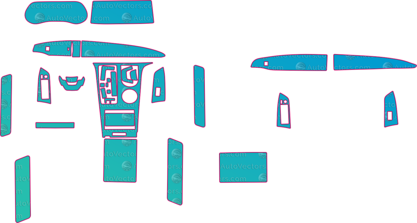 Toyota Sienna Base (From 2022) Van Interior – interior pre-cut PPF pattern templates, instant digital download vector cut files (CDR, AI, PDF, SVG)