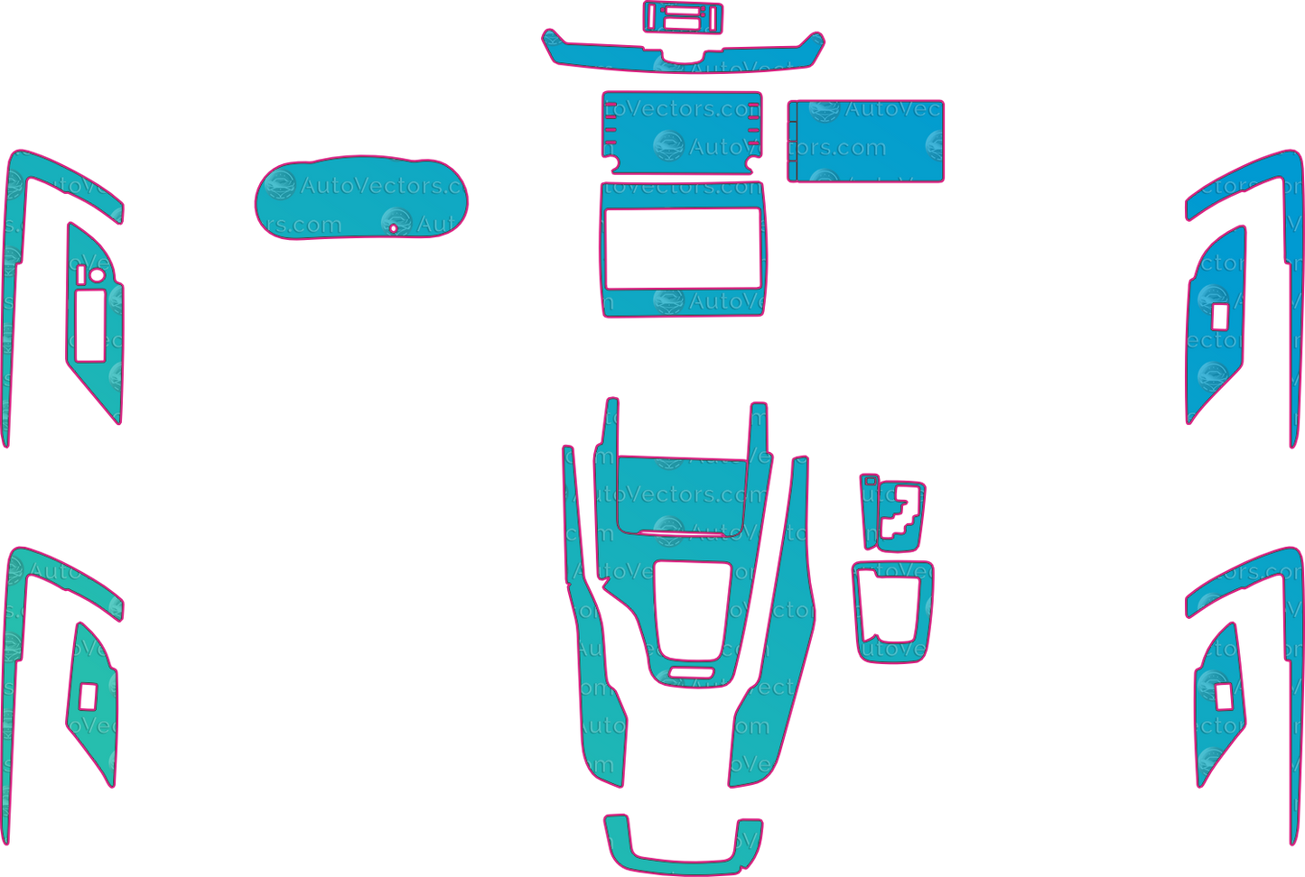 Toyota SW4 GR (From 2025) Interior – interior pre-cut PPF pattern templates, instant digital download vector cut files (CDR, AI, PDF, SVG)