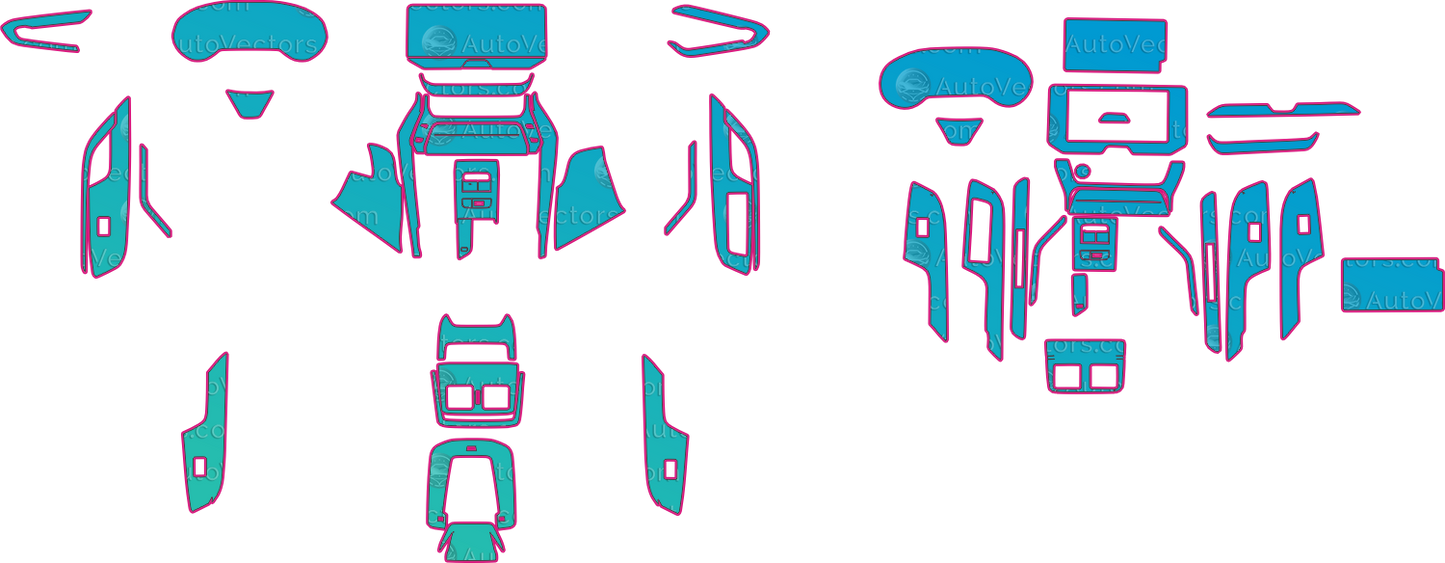 Toyota Venza Base (From 2022) SUV Interior – interior pre-cut PPF pattern templates, instant digital download vector cut files (CDR, AI, PDF, SVG)