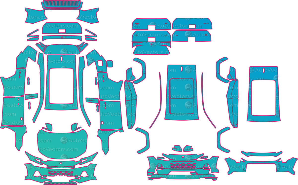 Toyota Wildlander Base (From 2026) SUV pre-cut PPF pattern layout