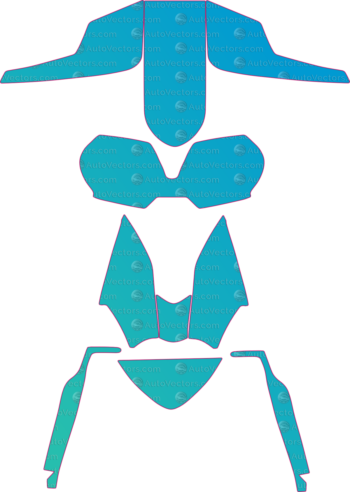 Triumph Tiger 800 XCA-800 XCx (From 2017) Moto motorcycle PPF pattern layout