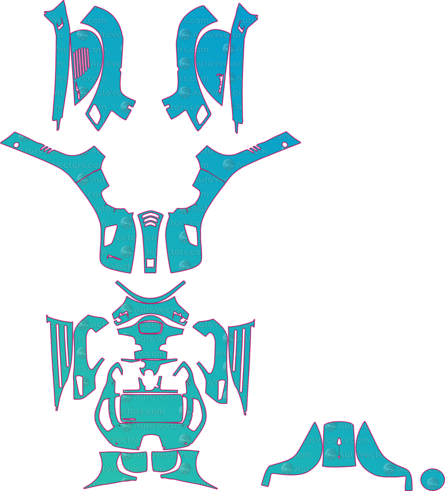 Vespa GTS Super (2020-2023) Moto – motorcycle pre-cut PPF pattern templates, instant digital download vector cut files (CDR, AI, PDF, SVG)
