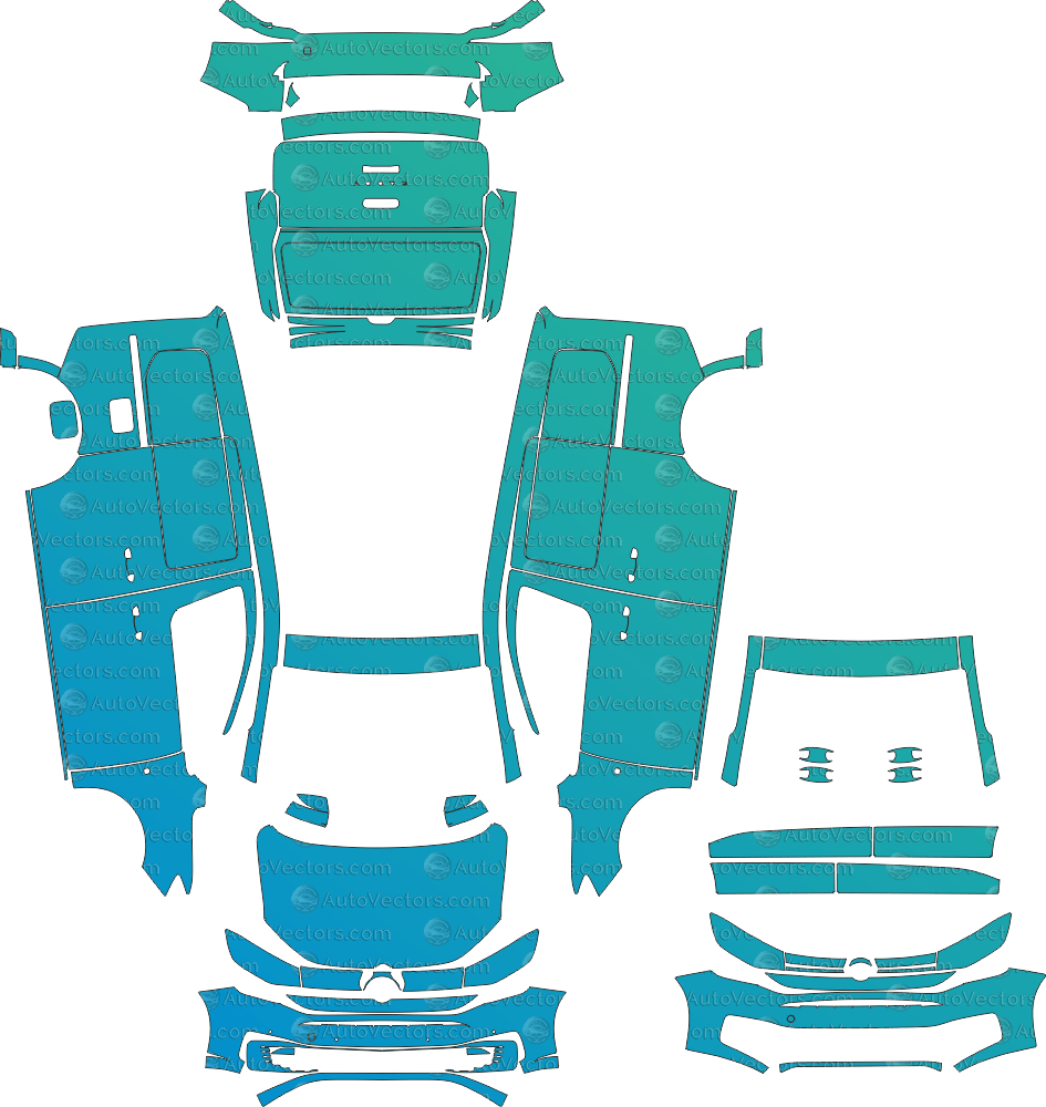 Volkswagen Caddy Cargo (From 2020) Van Pre - Cut PPF Pattern Templates pre - cut PPF template digital file download