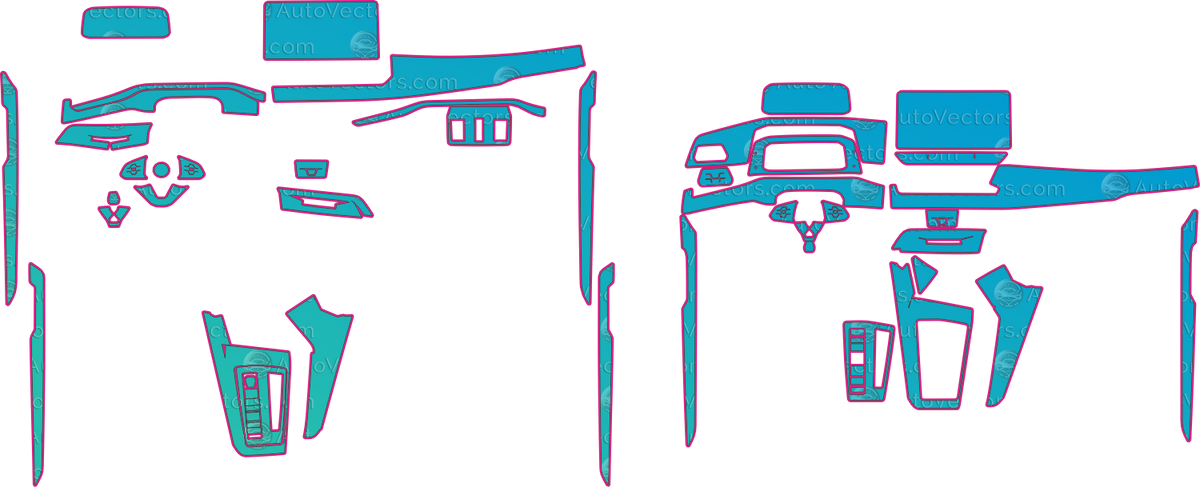 Volkswagen Golf Base (From 2025) Interior – interior pre-cut PPF pattern templates, instant digital download vector cut files (CDR, AI, PDF, SVG)