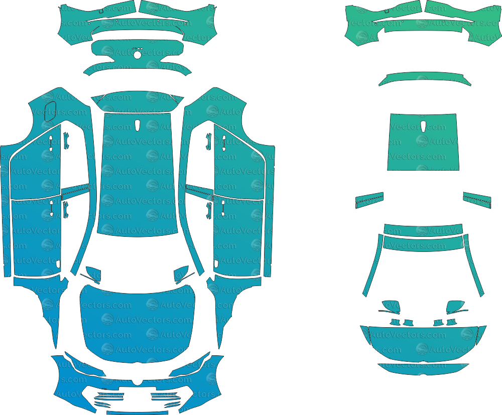 Volkswagen Golf Base MK8.5 (From 2025) Hatchback pre-cut PPF vector template download