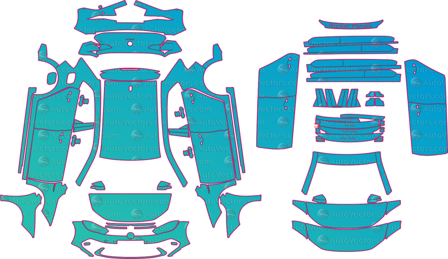 Volkswagen Polo Life (From 2022) Hatchback – pre-cut PPF pattern templates, instant digital download vector cut files (CDR, AI, PDF, SVG)