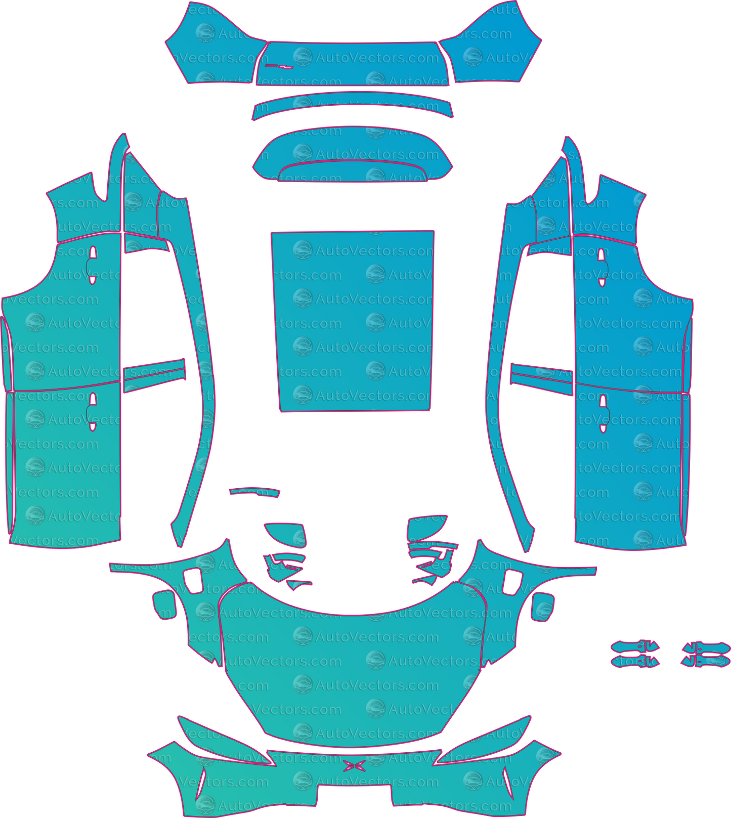 XPeng G3 (From 2020) SUV – pre-cut PPF pattern templates, instant digital download vector cut files (CDR, AI, PDF, SVG)