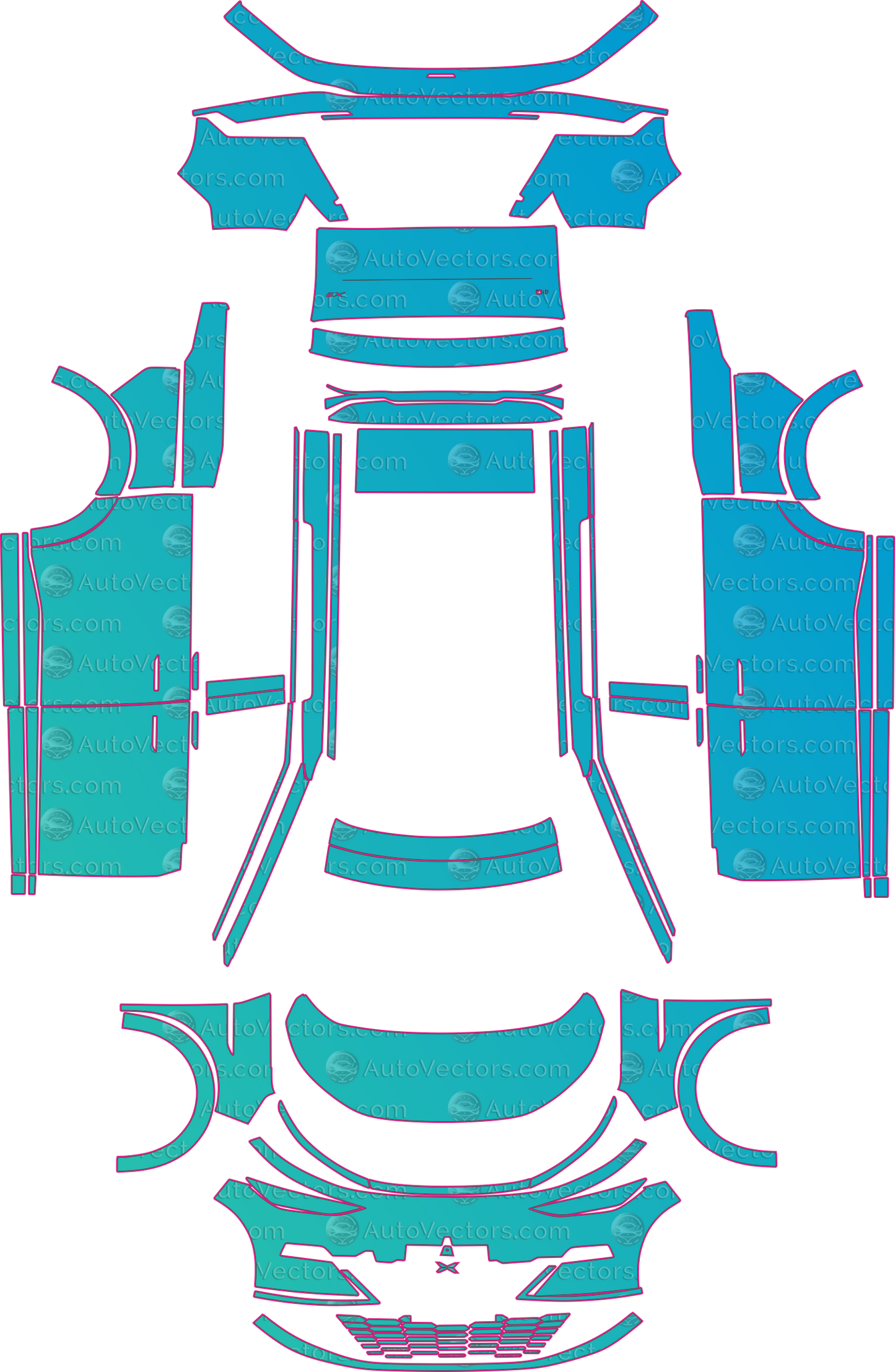 XPeng X9 (From 2024) Van – pre-cut PPF pattern templates, instant digital download vector cut files (CDR, AI, PDF, SVG)