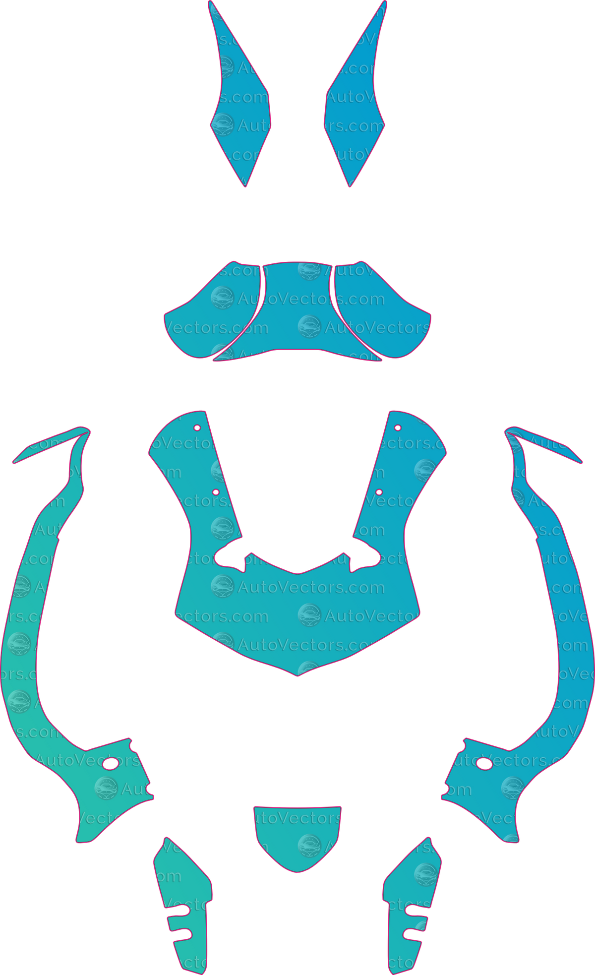 Yamaha YZF-R1M Base (From 2016) Moto motorcycle PPF pattern layout