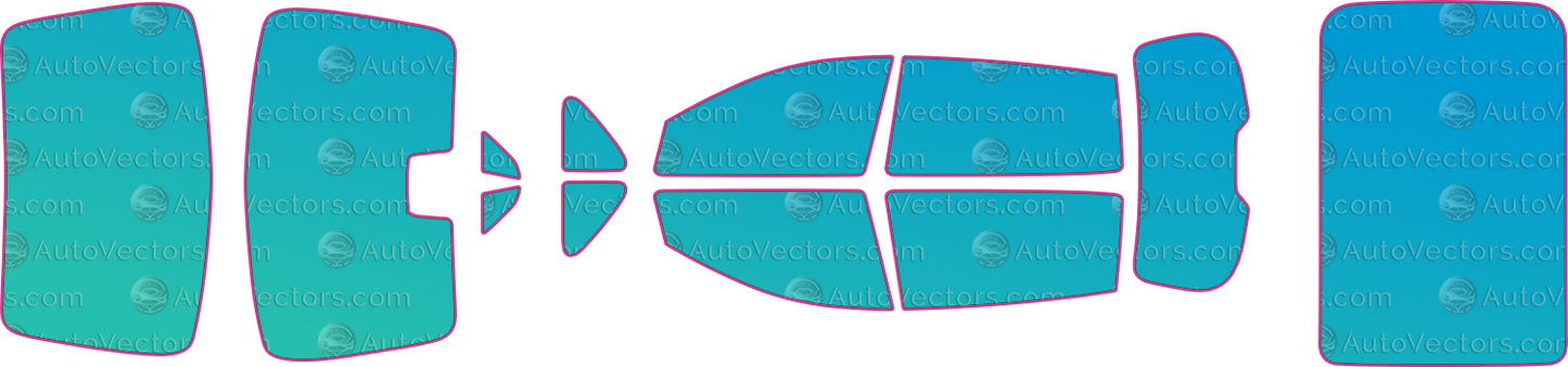 Zeekr 7X Base (From 2025) SUV – window tint pre-cut templates, instant digital download vector cut files (CDR, AI, PDF, SVG)