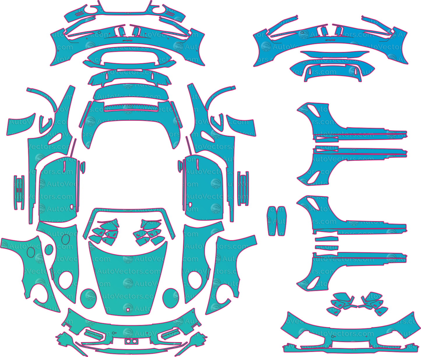 911 Turbo S 992.2 2026 pre-cut PPF pattern templates cdr ai svg pdf download