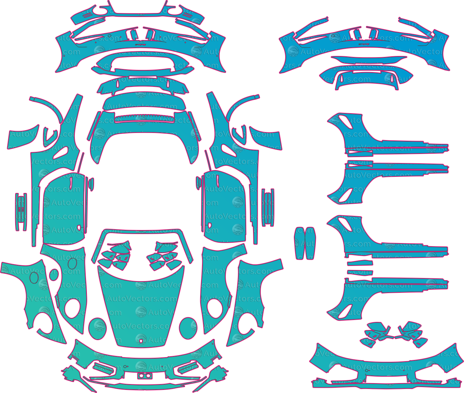 911 Turbo S 992.2 2026 pre-cut PPF pattern templates cdr ai svg pdf download
