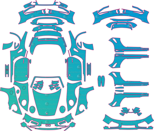 911 Turbo S 992.2 2026 pre-cut PPF pattern templates cdr ai svg pdf download