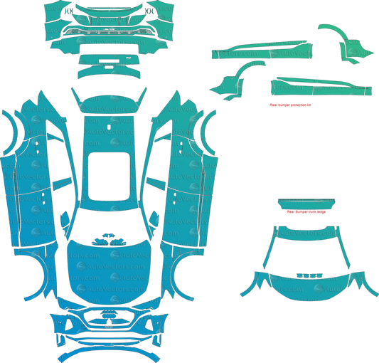 Audi Q8 E-Tron Base LCI (From 2023) SUV – download digital file, vector pattern, pre-cut template for PPF or vinyl wrap.