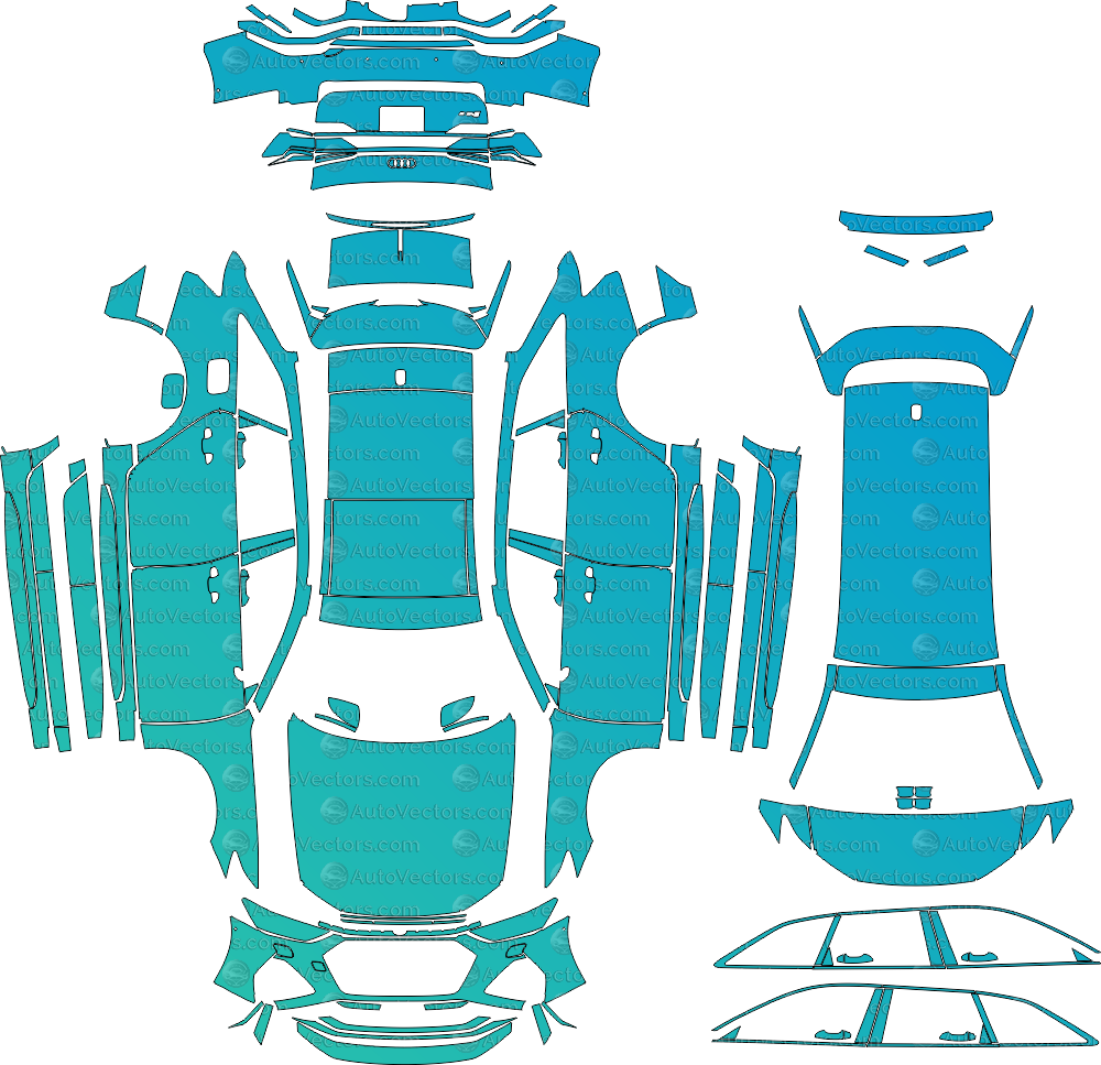 Audi RS 6 Avant C8 LCI pre-cut vector files download PPF templates