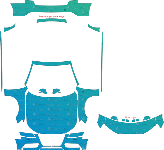Audi S4 B8 Sedan digital download vector pre-cut pattern file for paint protection film and vinyl wraps.