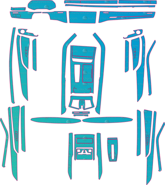 Audi A8 D5 Base (2018-2022) Sedan Interior Pre-Cut PPF Pattern Templates – interior pre-cut PPF pattern templates, digital download vector files (CDR, AI, PDF, DXF, SVG)