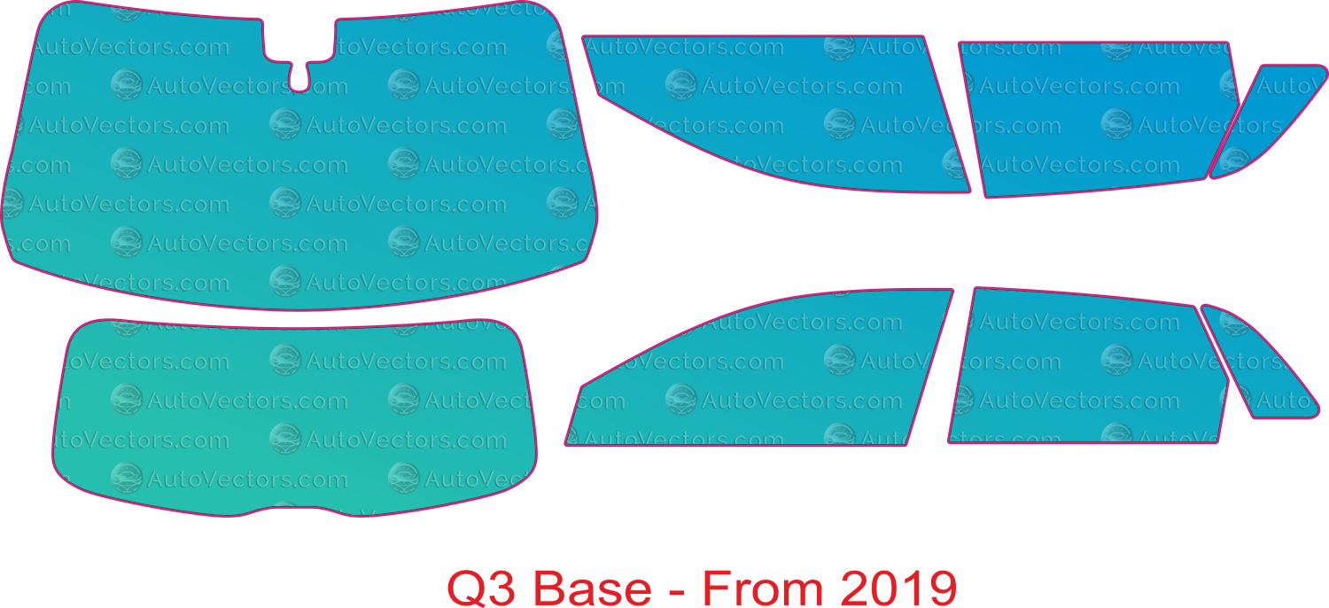 Audi Q3 F3 Base (From 2019) SUV Window Tint Pre-cut Templates