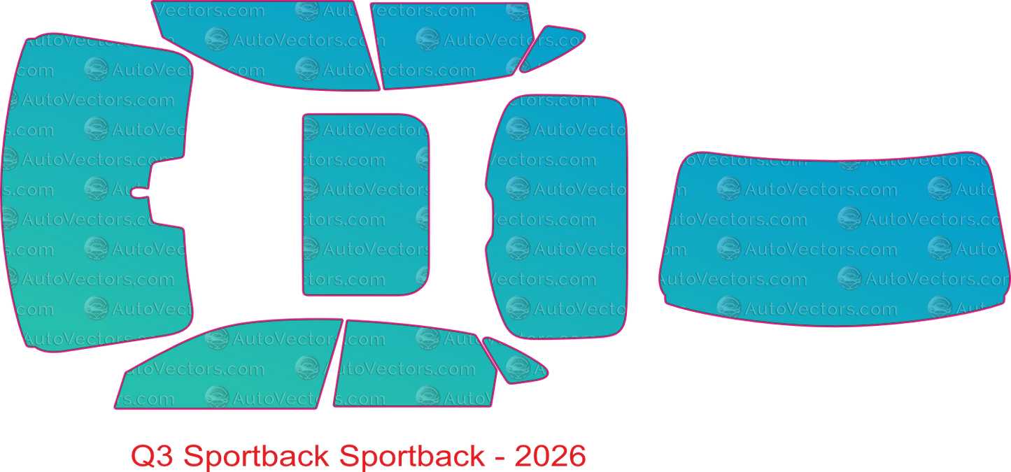 Audi Q3 FJ (From 2026) Sportback Window Tint Pre-cut Templates