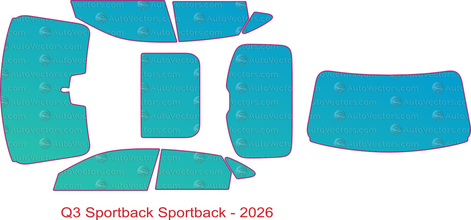 Audi Q3 FJ (From 2026) Sportback Window Tint Pre-cut Templates