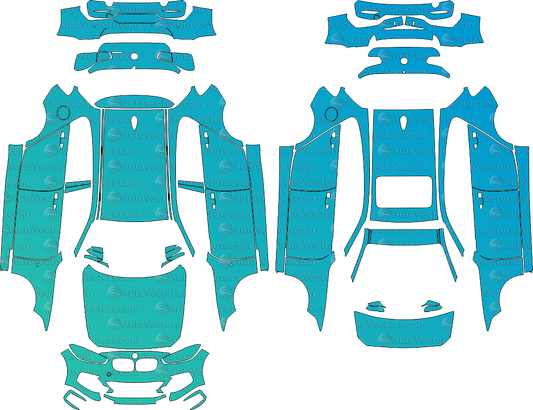 BMW 1 Series F20 M Sport LCI Hatchback pre-cut PPF vector files download templates