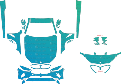 BMW 8 Series Sport Line G15 (From 2020) Coupe – pre-cut patterns for PPF and vinyl wrap. Includes CDR and AI format files.