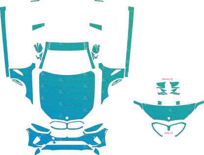 BMW 8 Series Sport Line G16 (From 2020) Gran Coupe – pre-cut patterns for PPF and vinyl wrap. Includes CDR and AI vector file