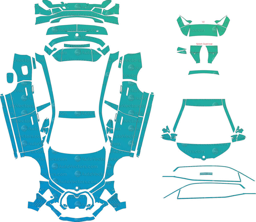 BMW iX M60 Sport (2022–2024) SUV pre-cut vector patterns for PPF and wrap – digital CDR and AI files.