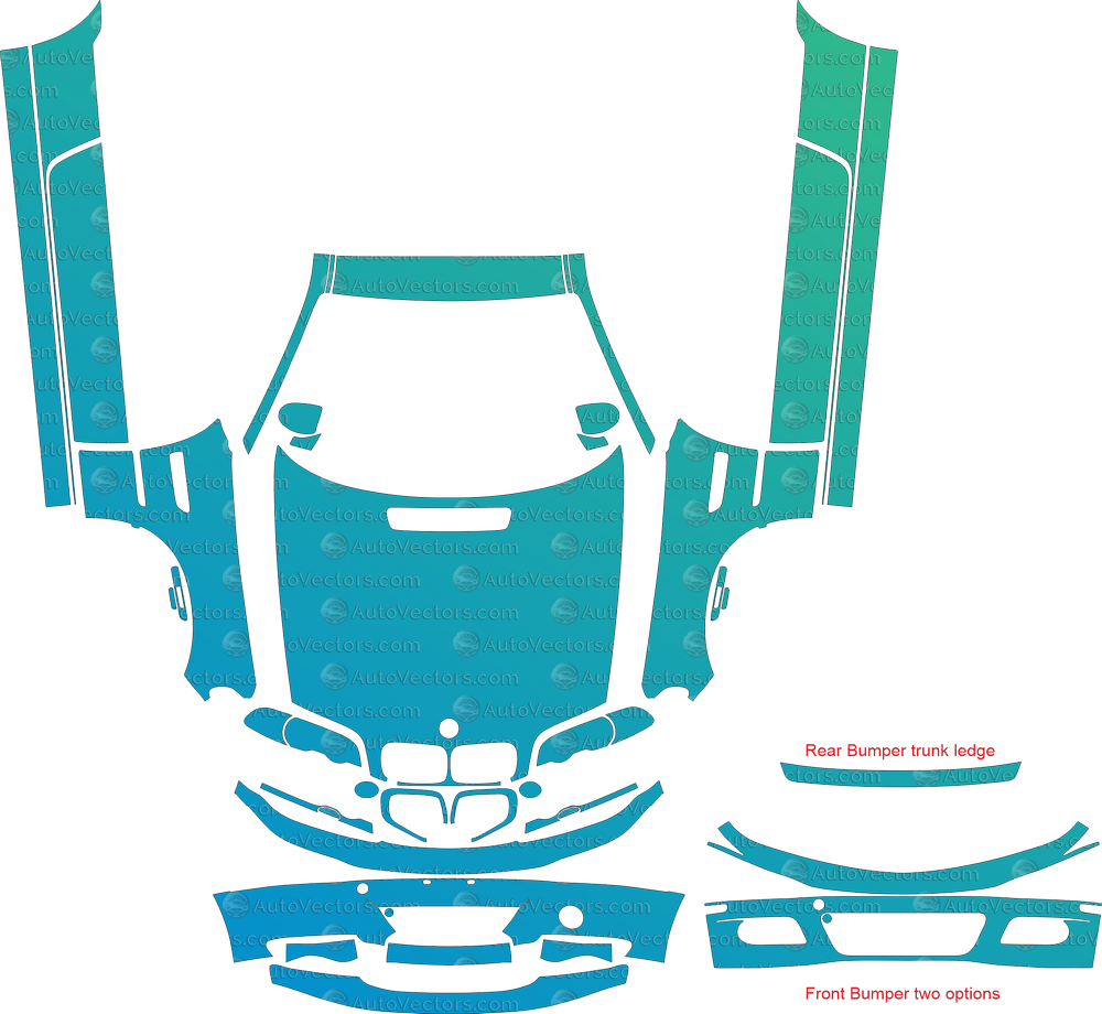 BMW M3 E46 Coupe download vector pattern pre-cut PPF templates