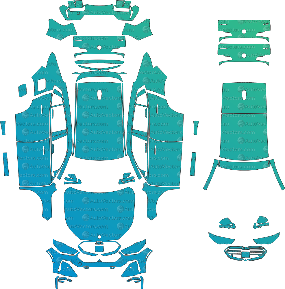 BMW X2 U10 PPF pre-cut vector pattern templates download